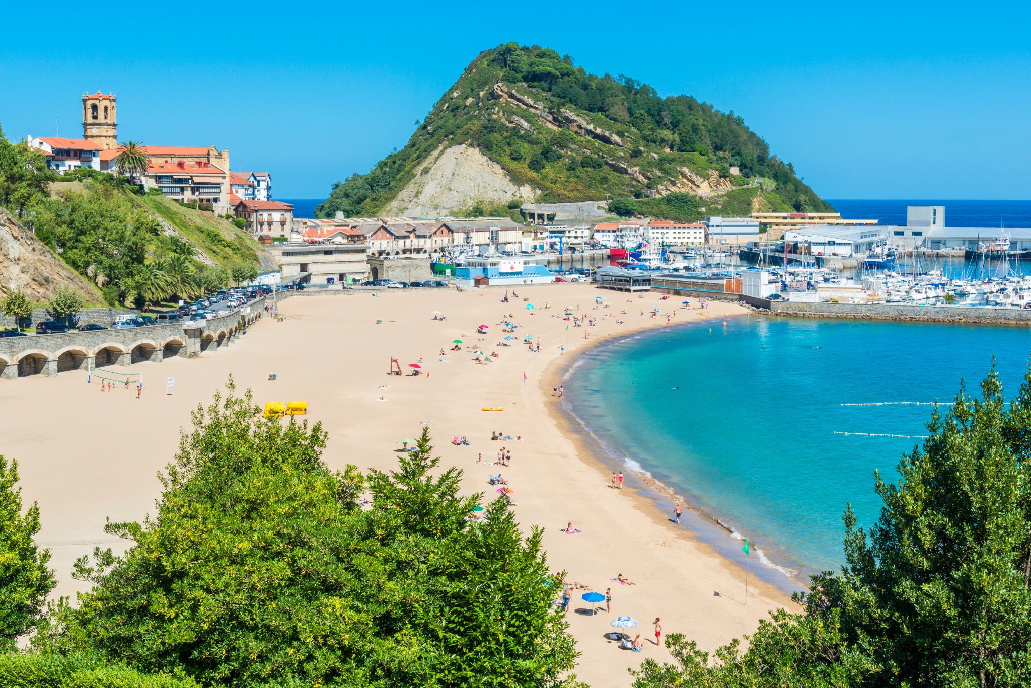 The coast and harbor at Getaria